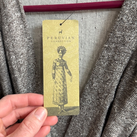 NWT Peruvian Connection Gray Marled Petra Gathered Front Midi Dress XS - Picture 6 of 9